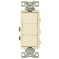 Eaton Wiring Devices Combination Switch, 1 Pole, 15 A, 120277 V, Light Almond 7729LA-SP